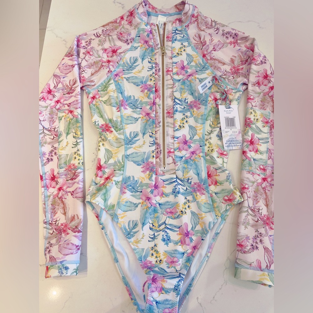 LoveShackFancy x HURLEY Longsleeve swimsuit/ bodysuit / surf suit